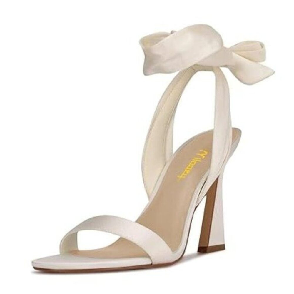 Women Elegant Open Toe Strappy Heeled Sandal Lace Up Block High Heels